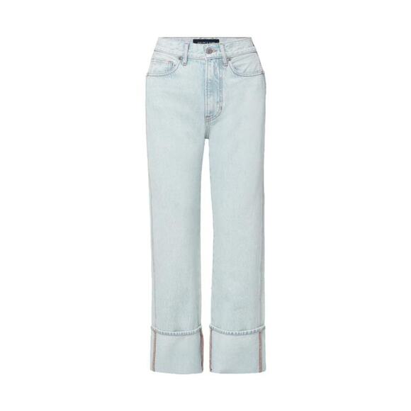 Veronica Beard Dylan High Rise Straight Jean in Pale Stone 30 - Picture 4 of 4